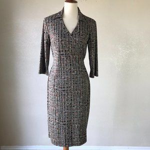 Vintage 90's Geo Print Wrap Dress